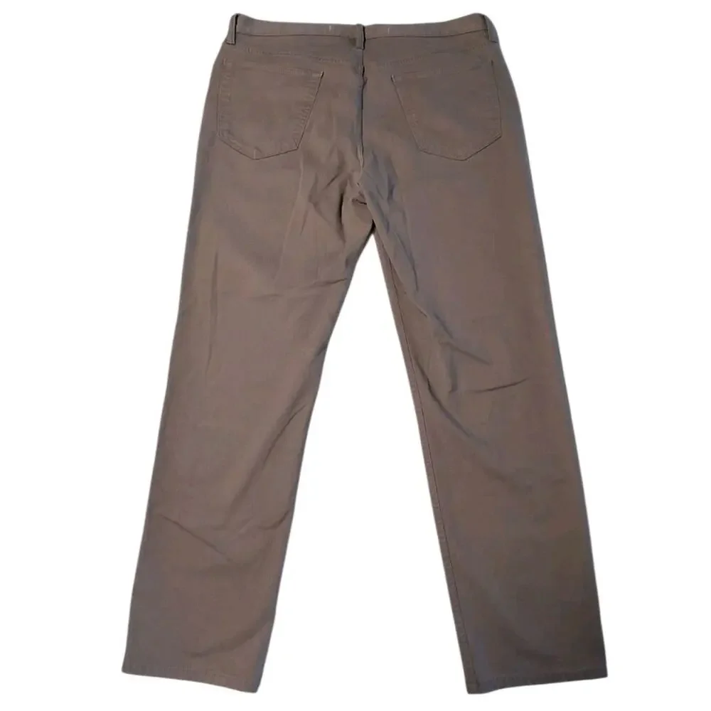 Banana Republic Slim Twill Traveler Pants Men's 36x32 Smoke Signal Gray Stretch